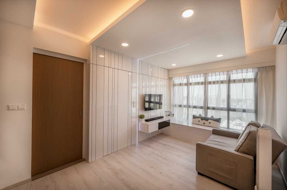 Contemporary Living Room with Settee and TV Console