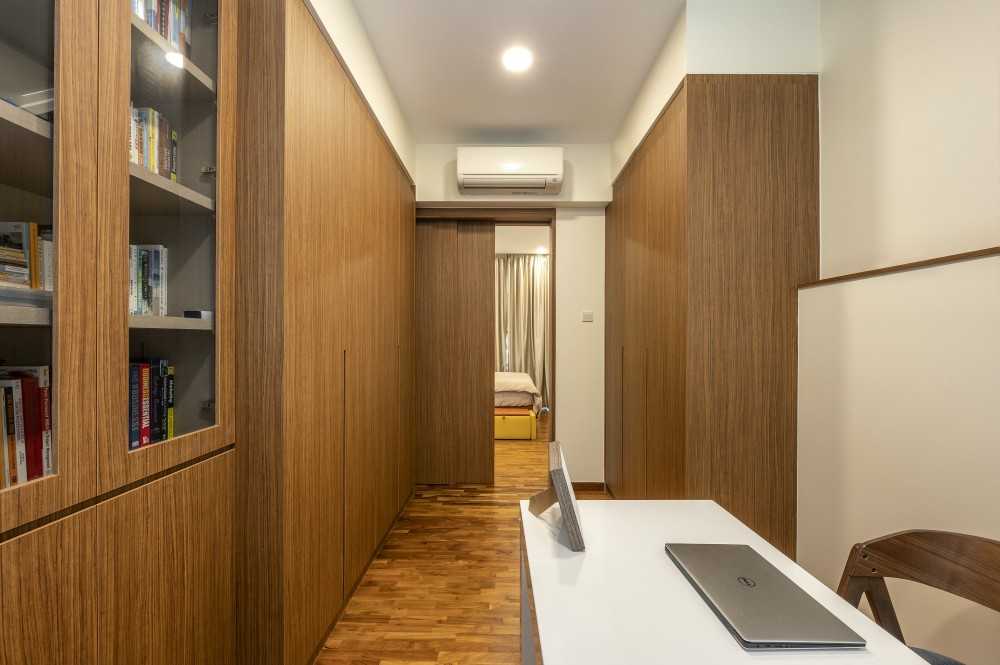 Asian Study with Bookshelf and Drop Light
