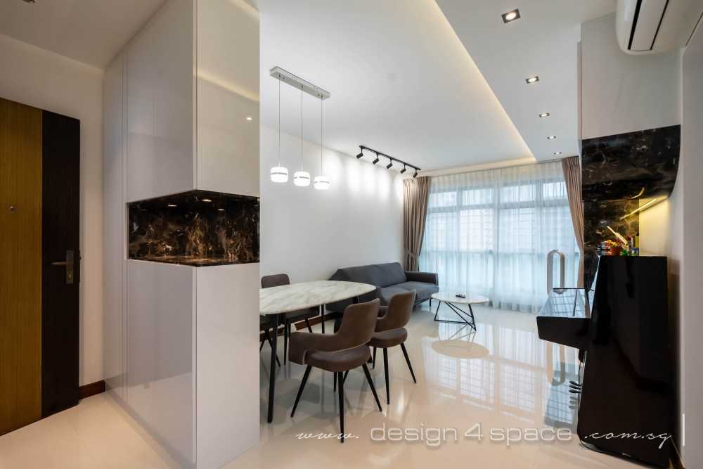 Contemporary Living Room with Feature Wall and Sofa