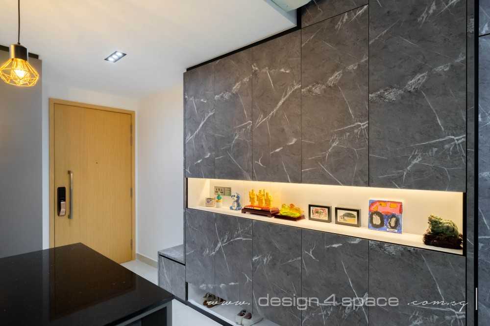Contemporary Entryway with Seating Bench and Small Storage