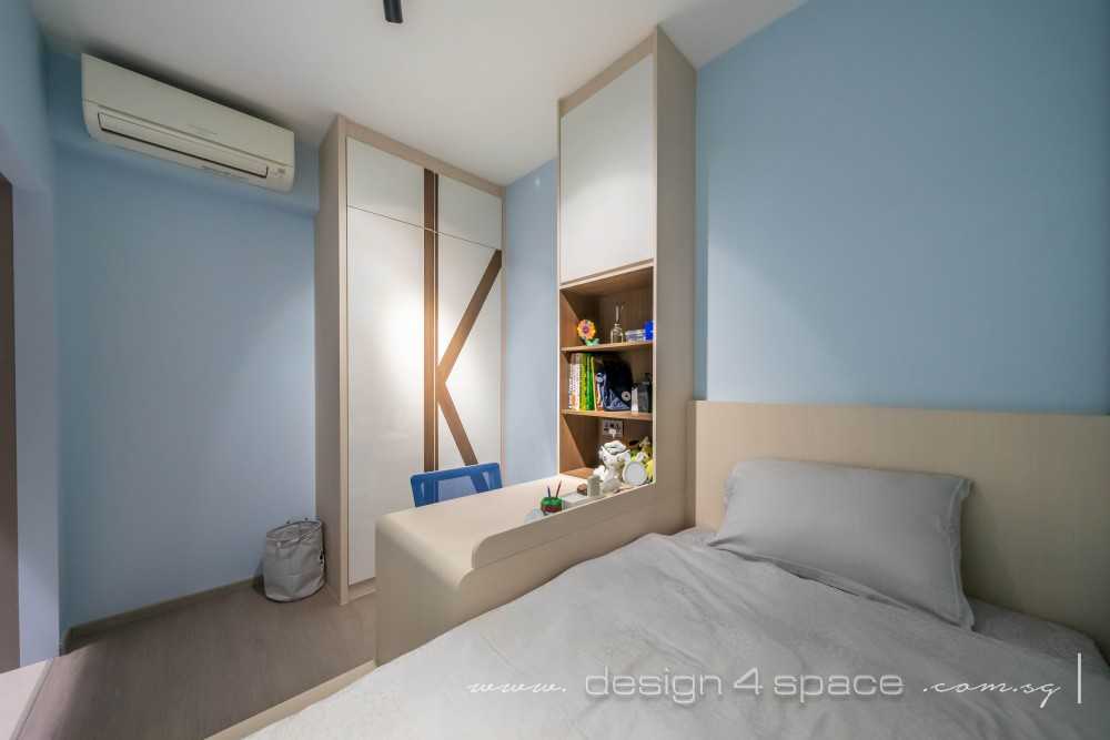 Contemporary Bedroom with Wardrobe and Built-in Bed