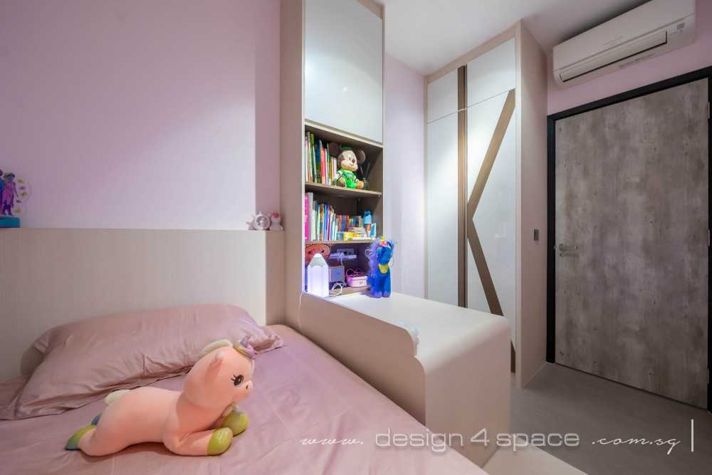 Contemporary Bedroom with Vinyl Flooring and Wardrobe