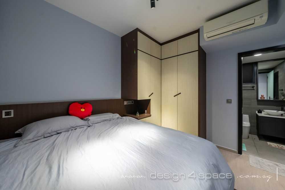Contemporary Bedroom with Vinyl Flooring and Wardrobe