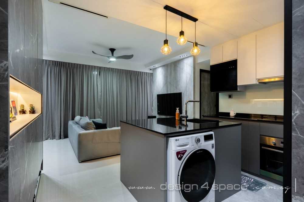 Contemporary Kitchen with Kitchen Window and Open Kitchen