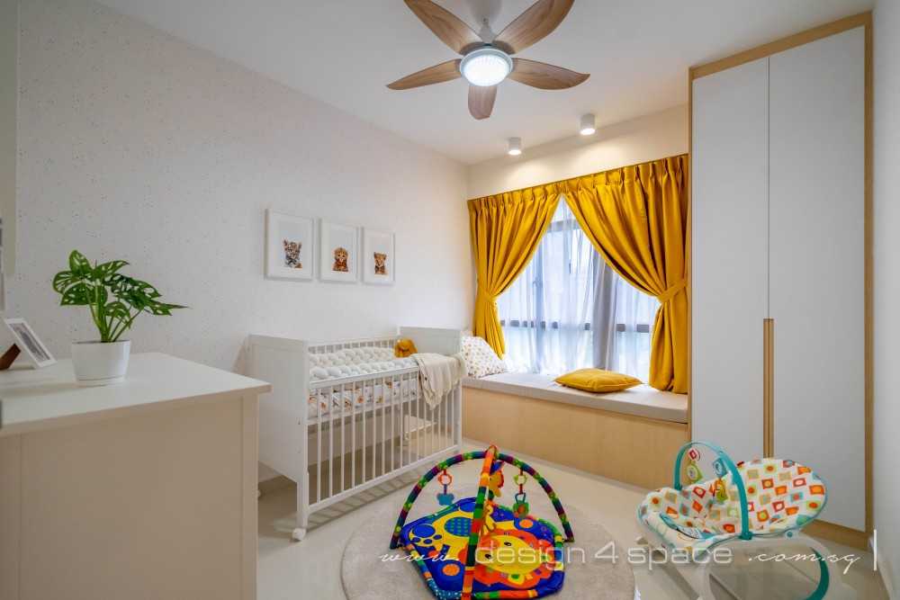 Scandinavian Kids Room with Bookshelf and Children's Storage