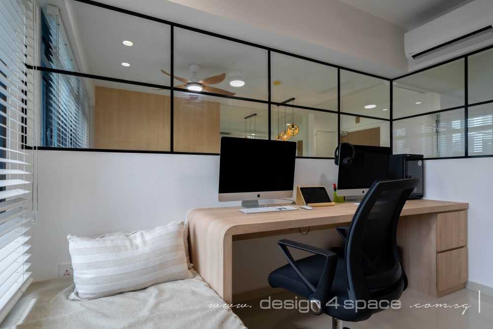 Scandinavian Study with Desk and Storage Cabinets