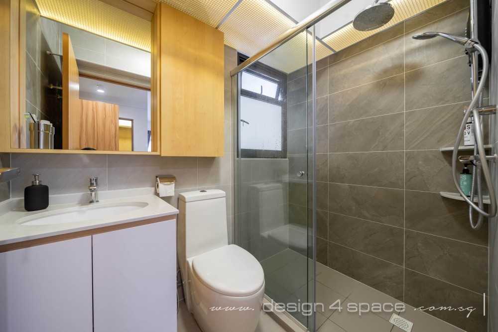 Scandinavian Bathroom with Shower Screen and Rainshower