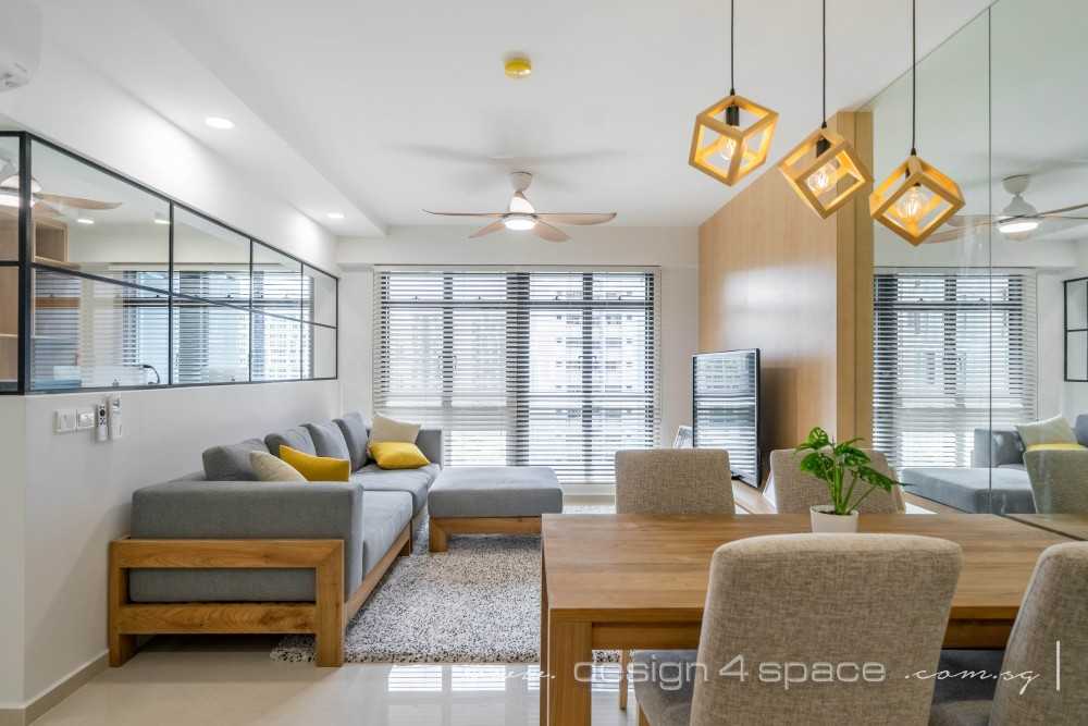 Scandinavian Living Room with Feature Wall and Sofa