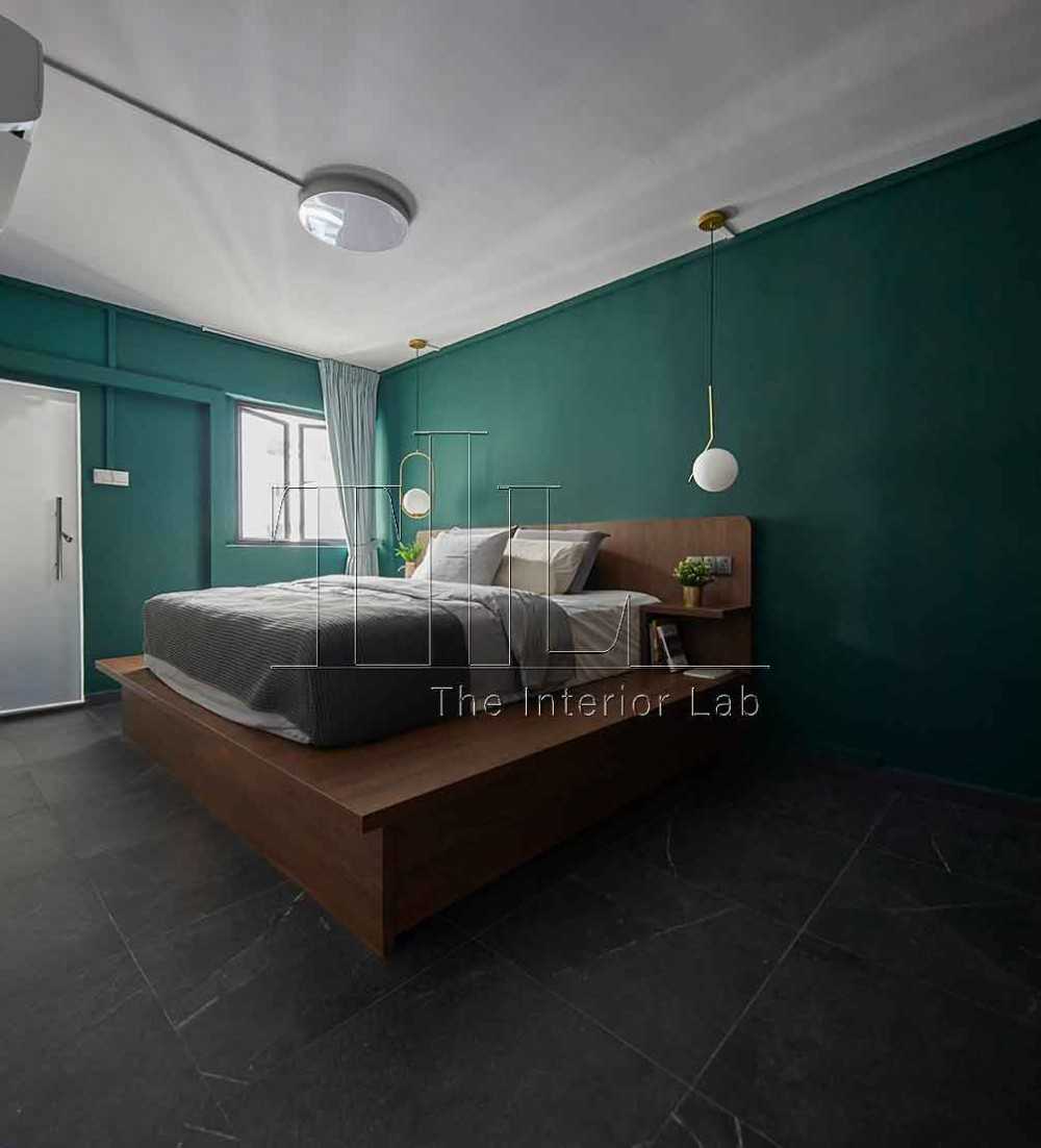 Contemporary Bedroom with Feature Wall and Built-in Bed