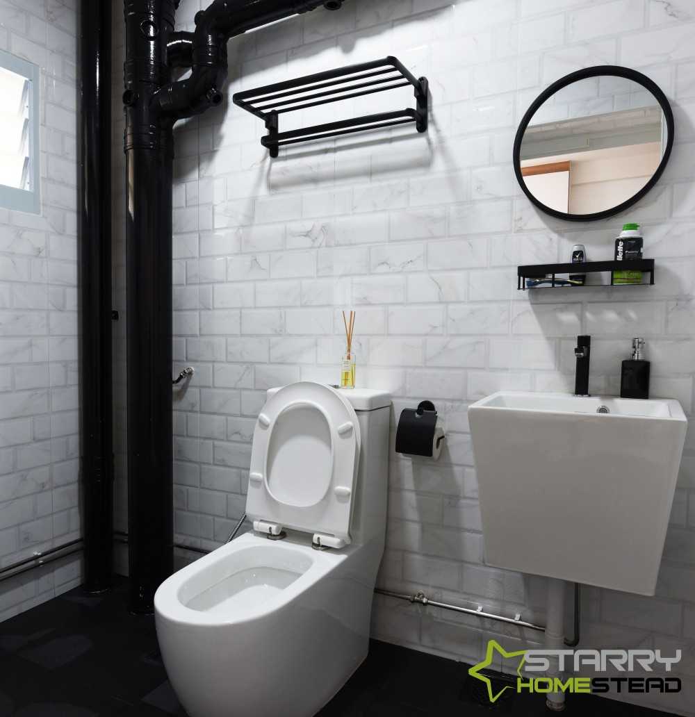 Scandinavian Bathroom with Mirror and Bathroom Mirrors