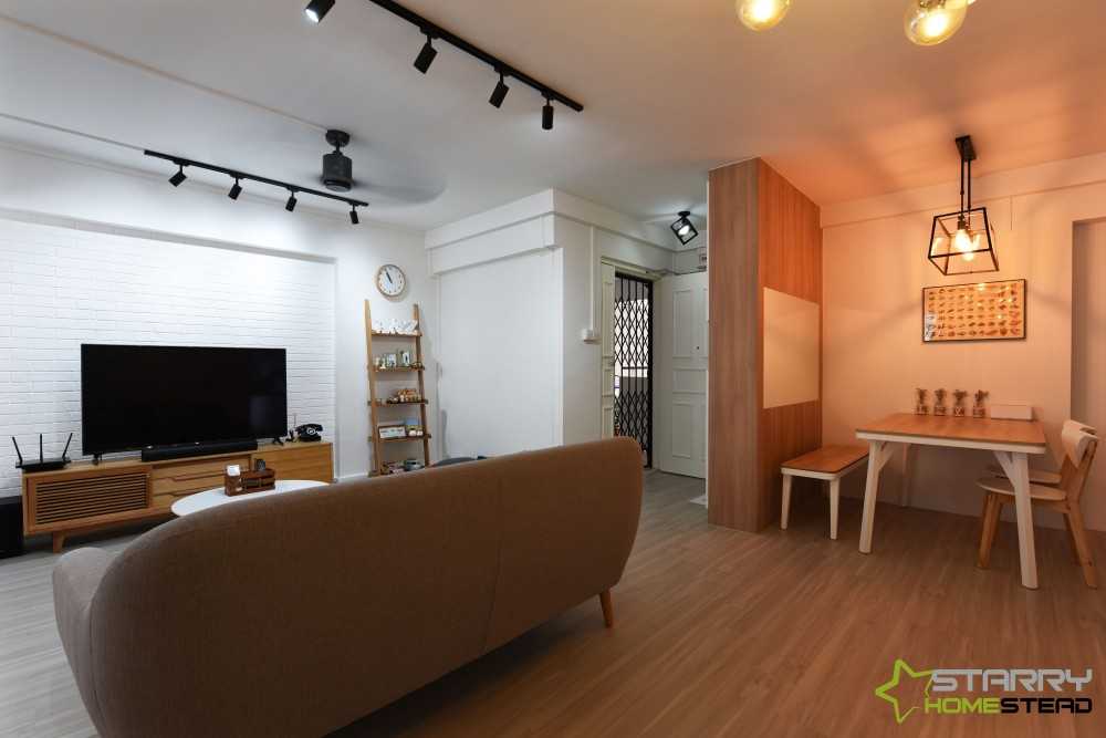 Scandinavian Living Room with TV Console and Sofa
