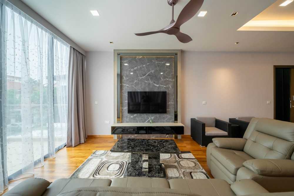 Modern Living Room with TV Console and Sofa