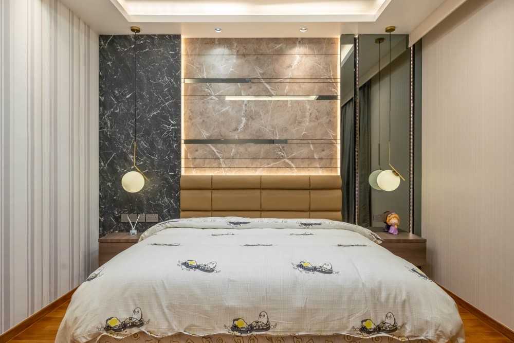 Modern Bedroom with Wardrobe and Built-in Bed