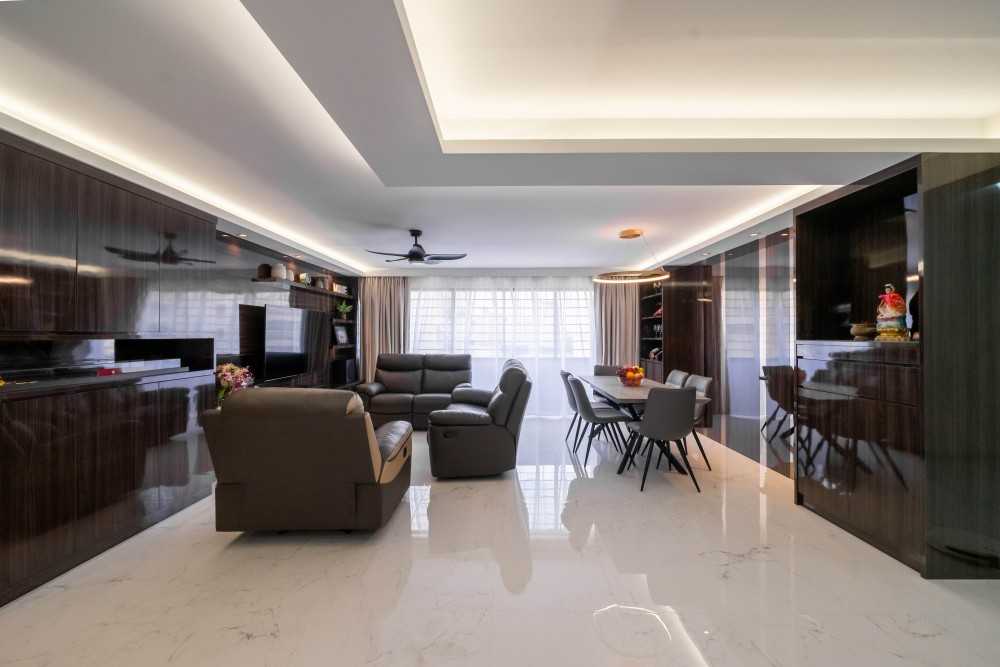 Contemporary Living Room with TV Console and Sofa