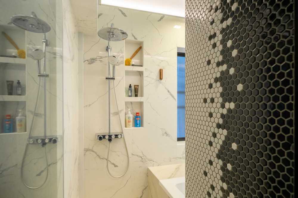 Industrial Bathroom with Bathtub and Bathroom Storage