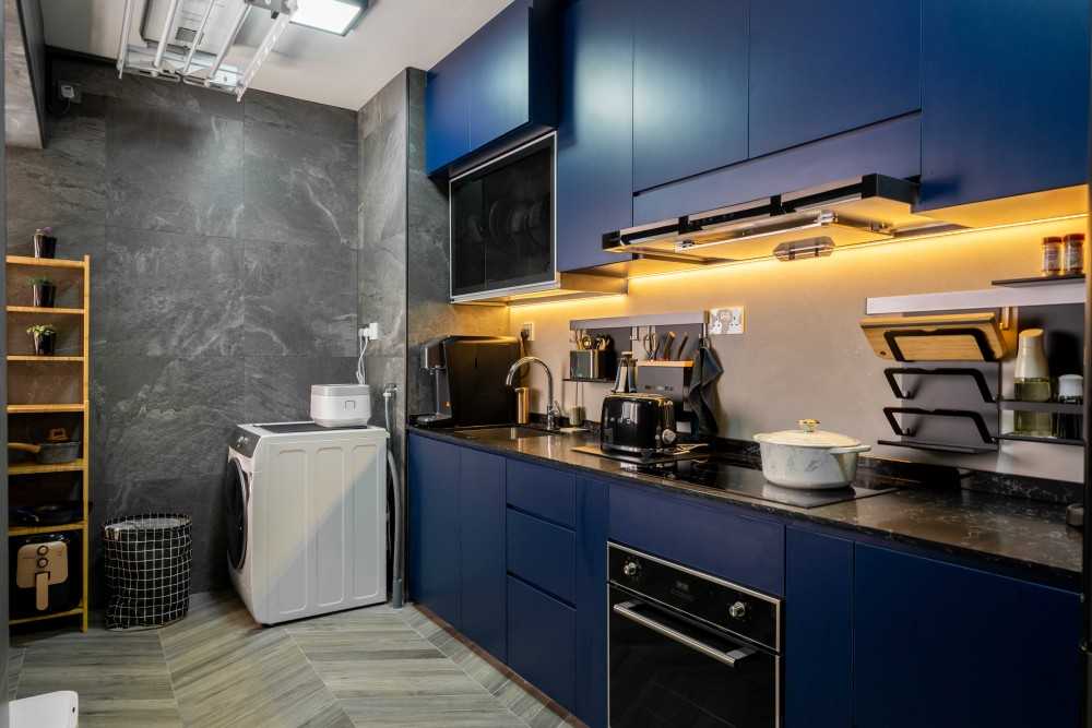 Industrial Kitchen with Countertop and Vinyl Flooring