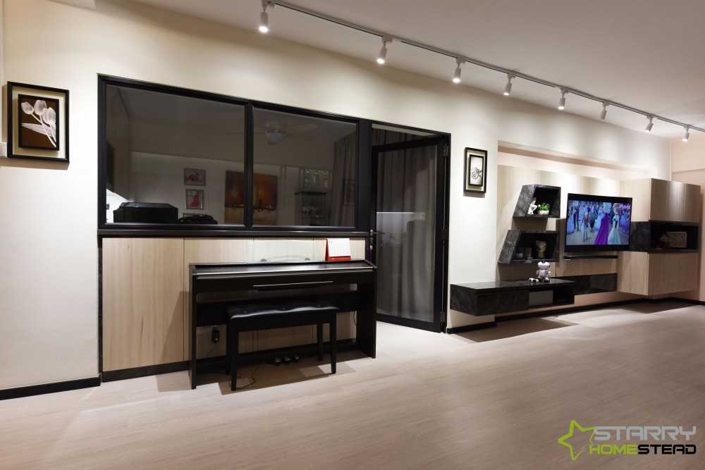 Scandinavian Living Room with Vinyl Flooring and Flooring