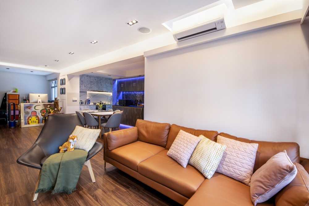 Modern Living Room with TV Console and Sofa