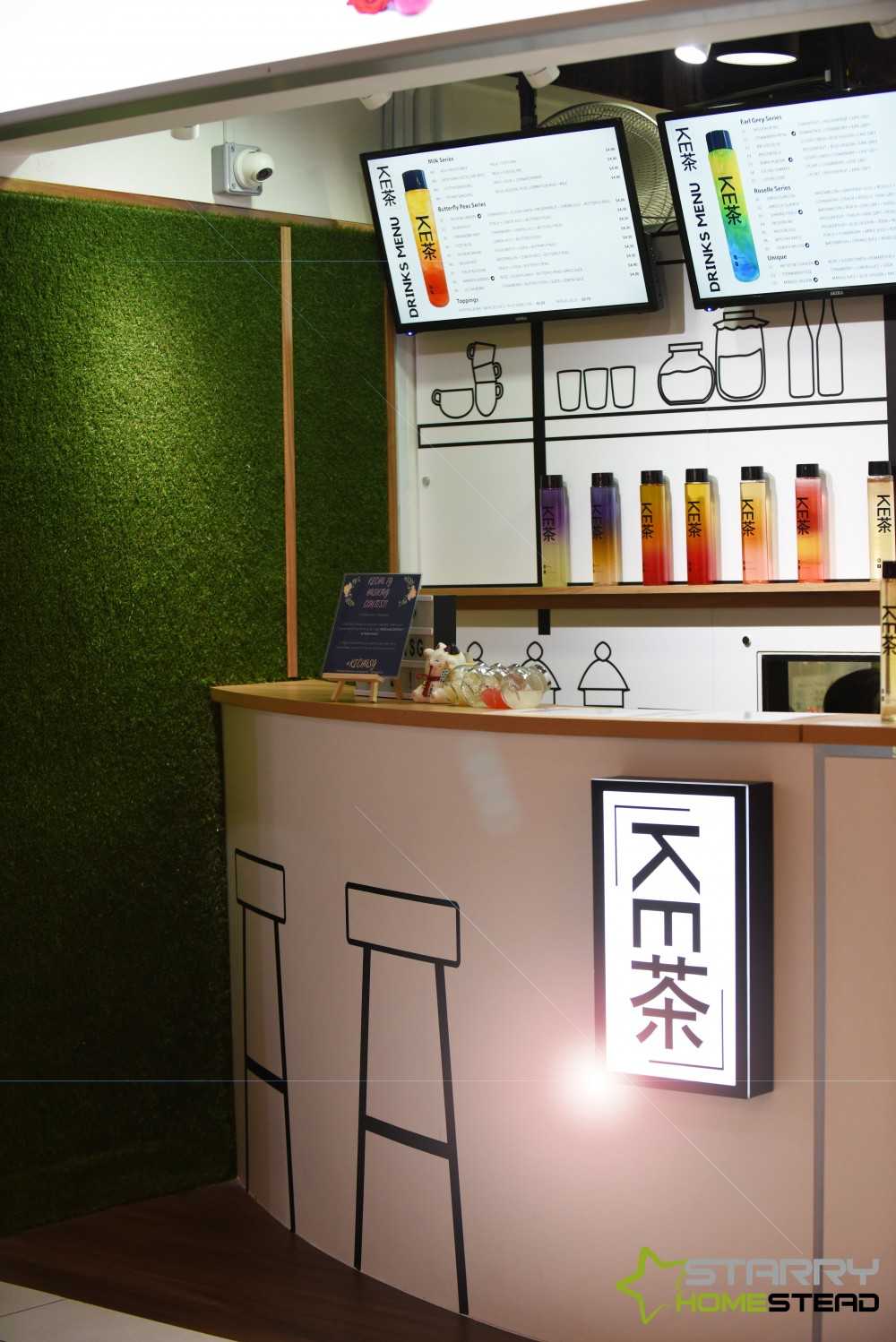 Scandinavian Shopfront with Bar Counter and TV