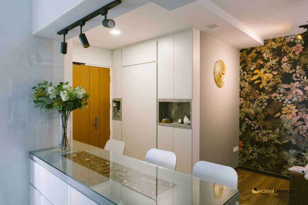 Contemporary Living Room with Shoe Rack and Display Cabinets