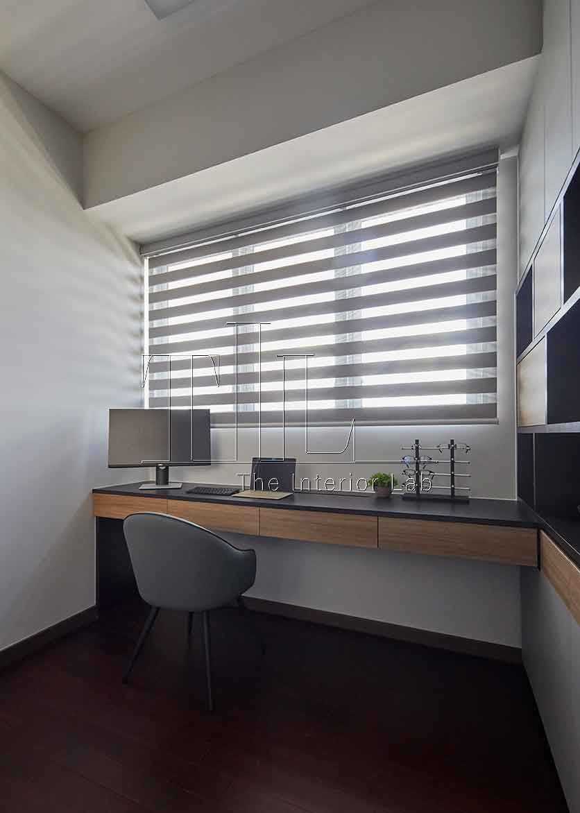 Contemporary Home Office with Storage Cabinets and Small Storage