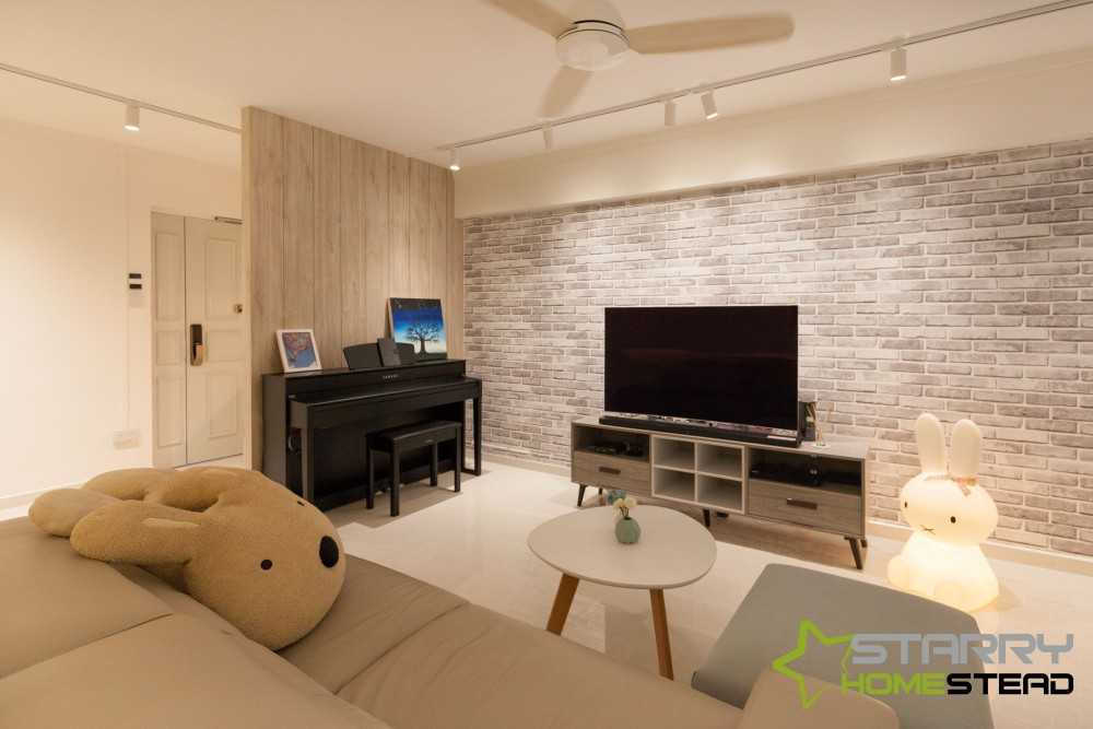 Scandinavian Living Room with TV Console and Sofa