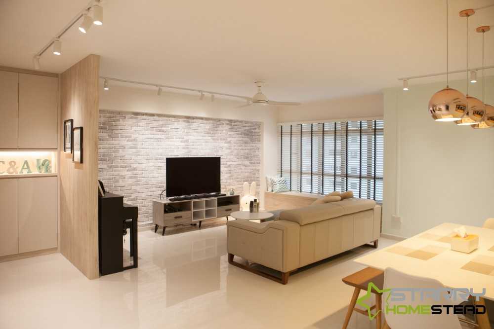 Scandinavian Living Room with Sofa and TV