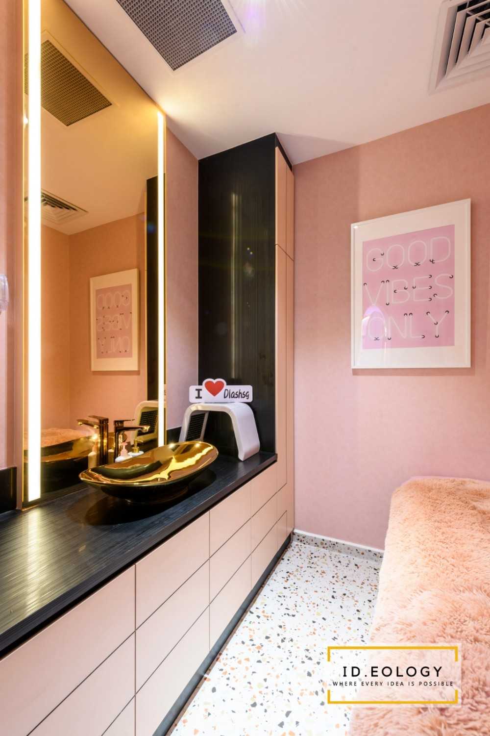 Country Bathroom with Granite Floor and Marble Floor