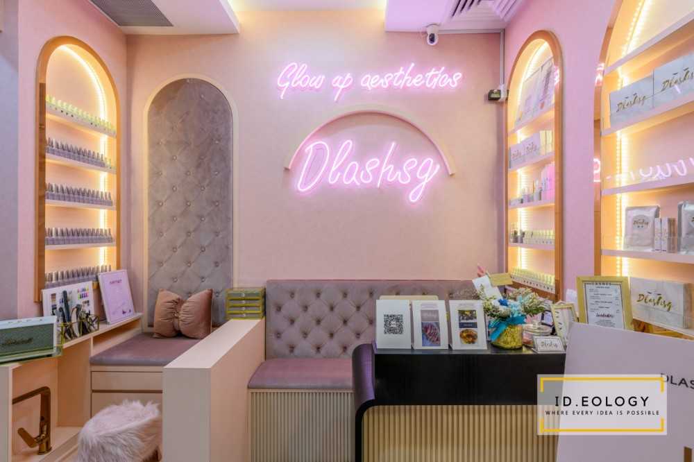 Country Retail with Bookshelf and Ceiling Light