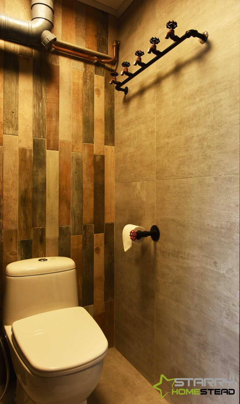Industrial Bathroom with Bathroom Accessories and Tiles