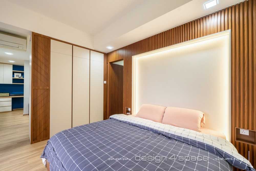 Contemporary Bedroom with Vinyl Flooring and Cove Lighting