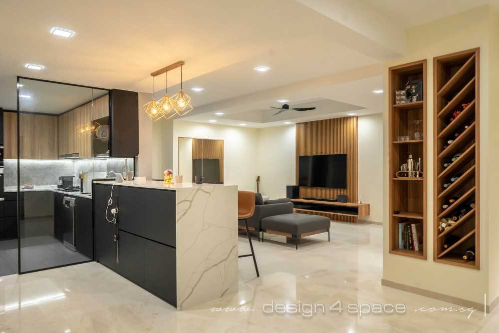 Contemporary Living Room with Feature Wall and Sofa