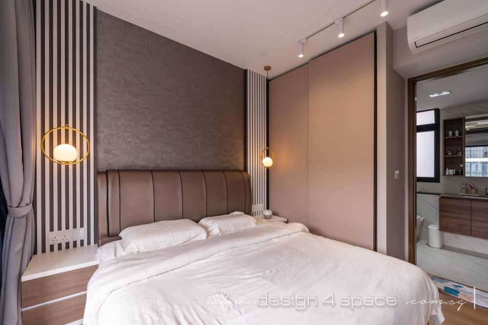 Contemporary Bedroom with Vinyl Flooring and Wardrobe