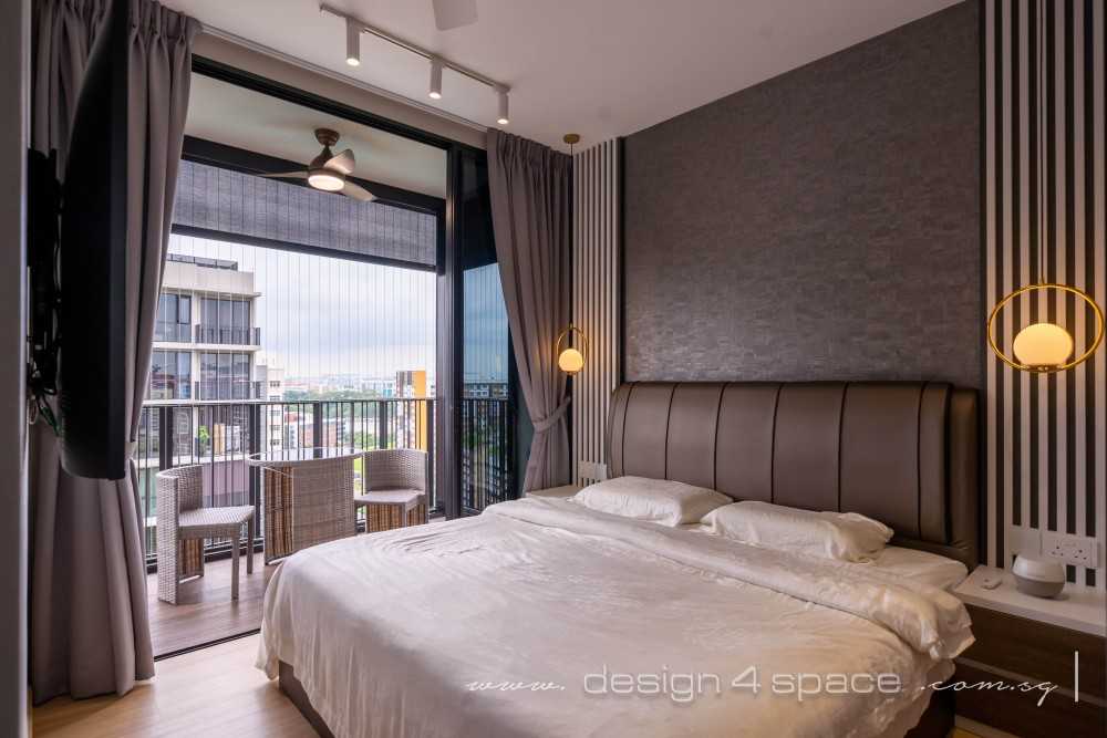 Contemporary Bedroom with Drop Ceiling and Wardrobe