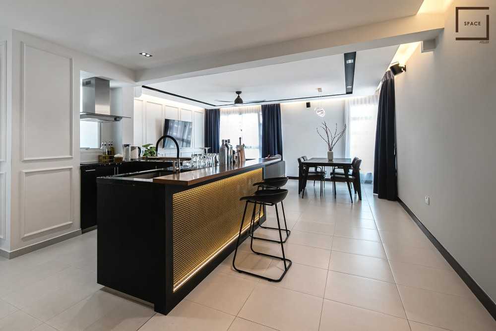 Contemporary Living Room with TV Console and Sofa