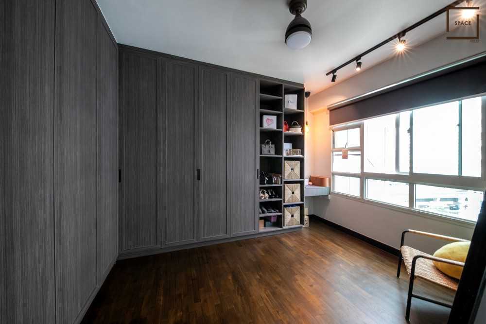 Contemporary Bedroom with Drop Light and Wardrobe