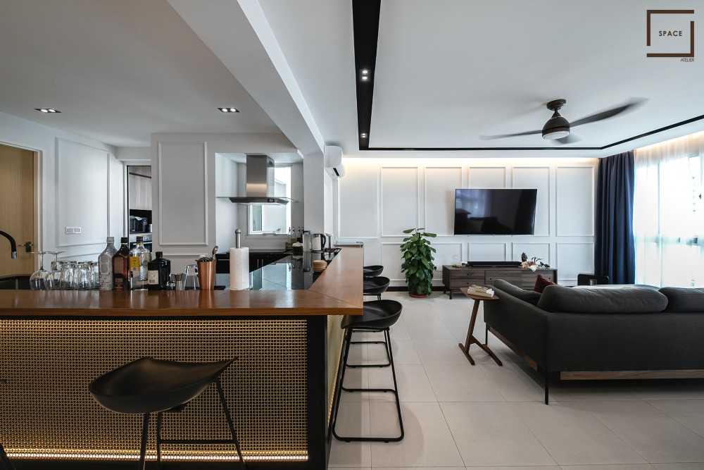 Contemporary Living Room with TV Console and Sofa