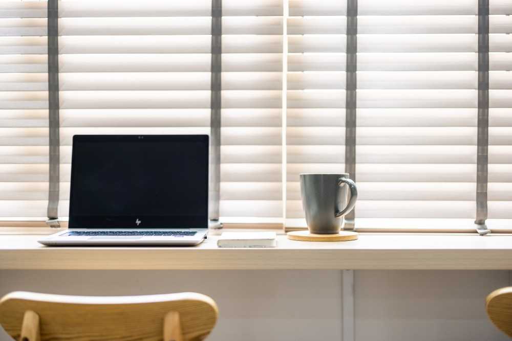 Minimalist Study with Window Seat and Desk