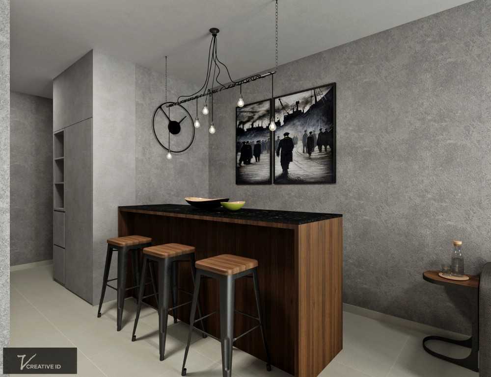 Industrial Home Bar with Countertop and Bar Counter