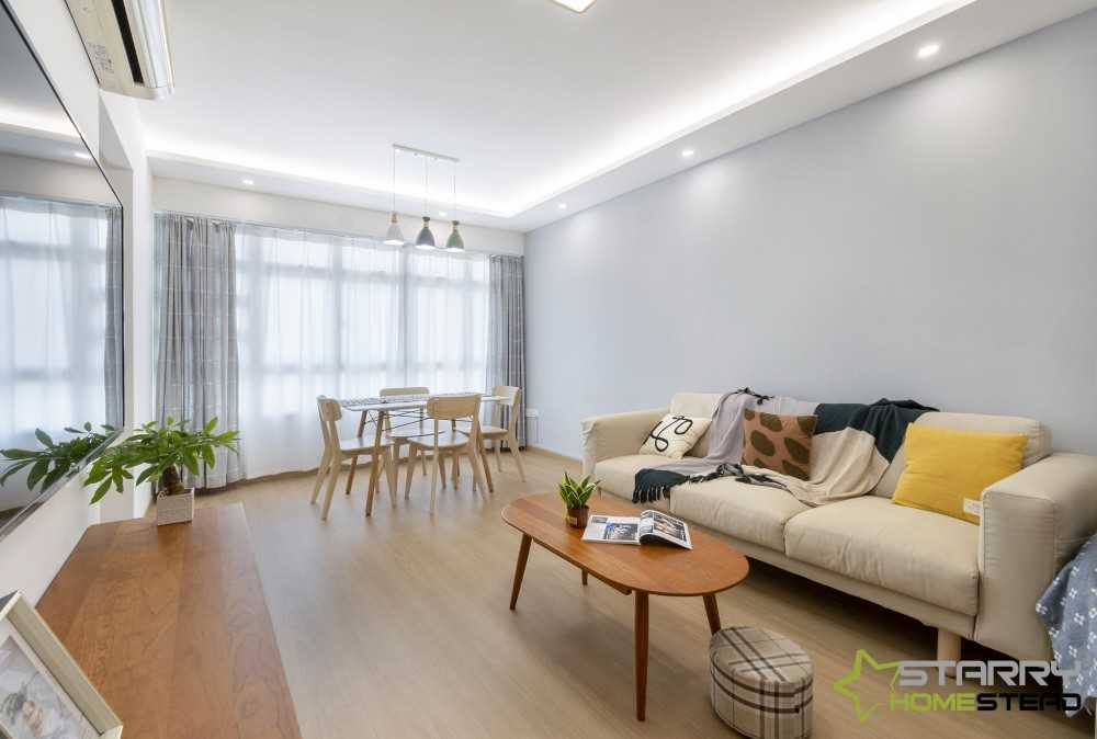 Scandinavian Living Room with Sofa and TV