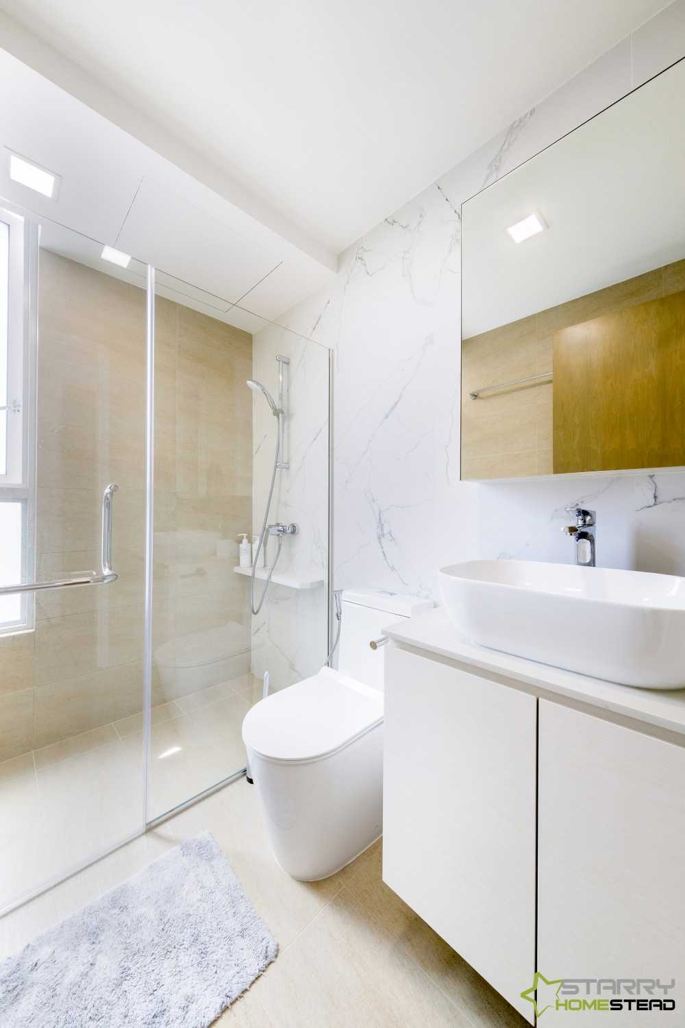 Modern Bathroom with Mosaic and Bathroom Sinks