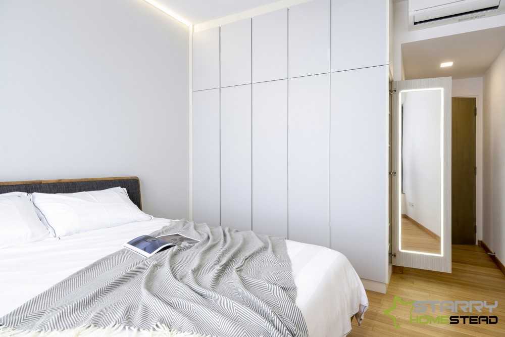Modern Bedroom with Wardrobe and Bed