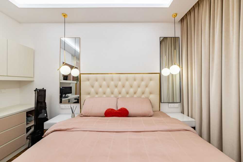 Minimalist Bedroom with Bed and Lighting