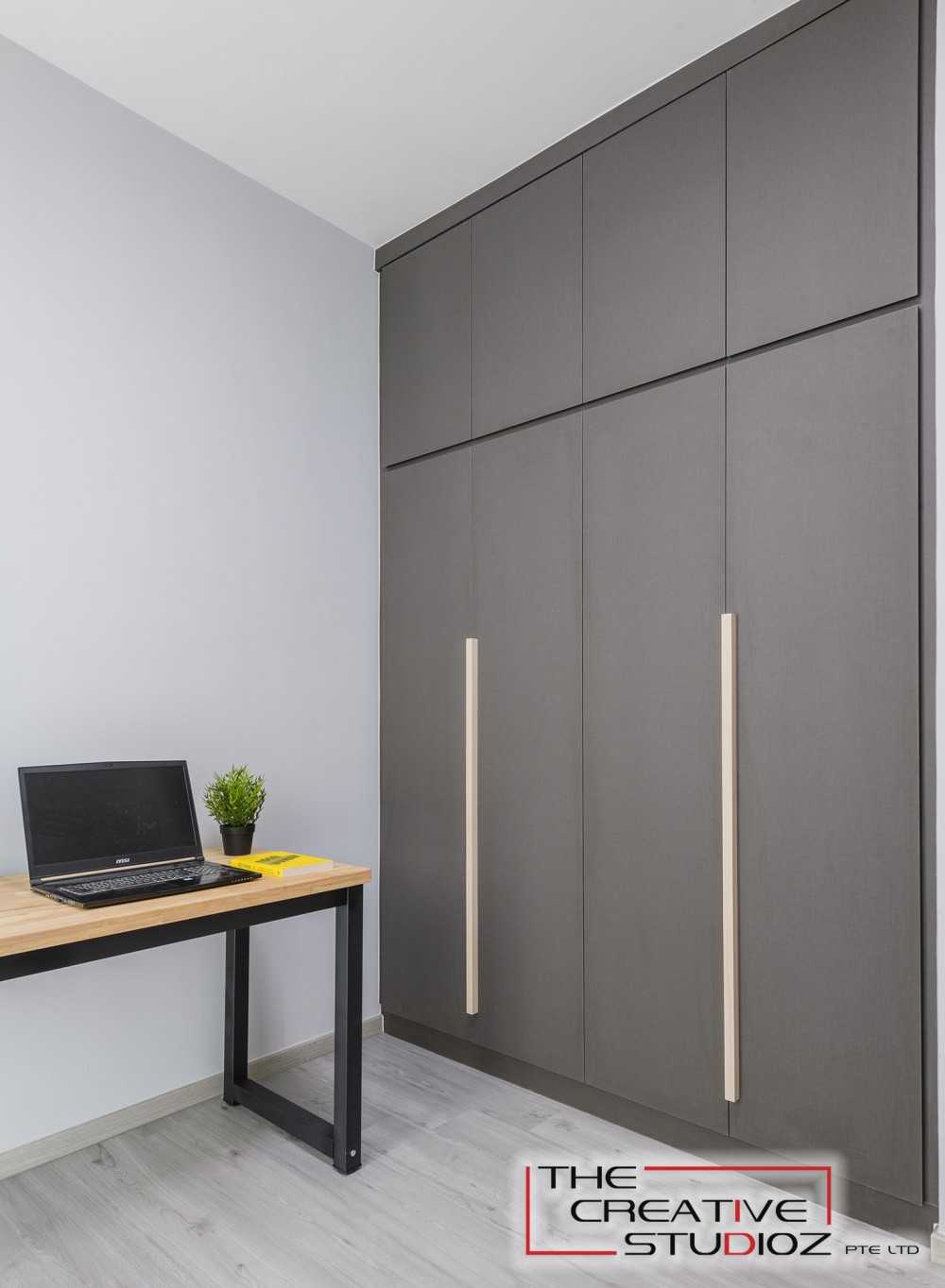 Scandinavian Bedroom with Vinyl Flooring and Wardrobe