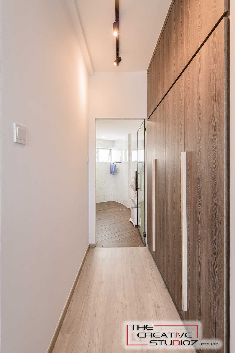 Scandinavian Bedroom with Vinyl Flooring and Wardrobe