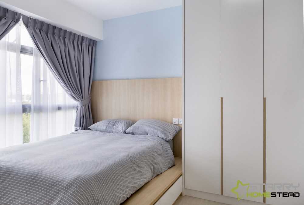 Industrial Bedroom with Platform Bed and Bedroom Dresser