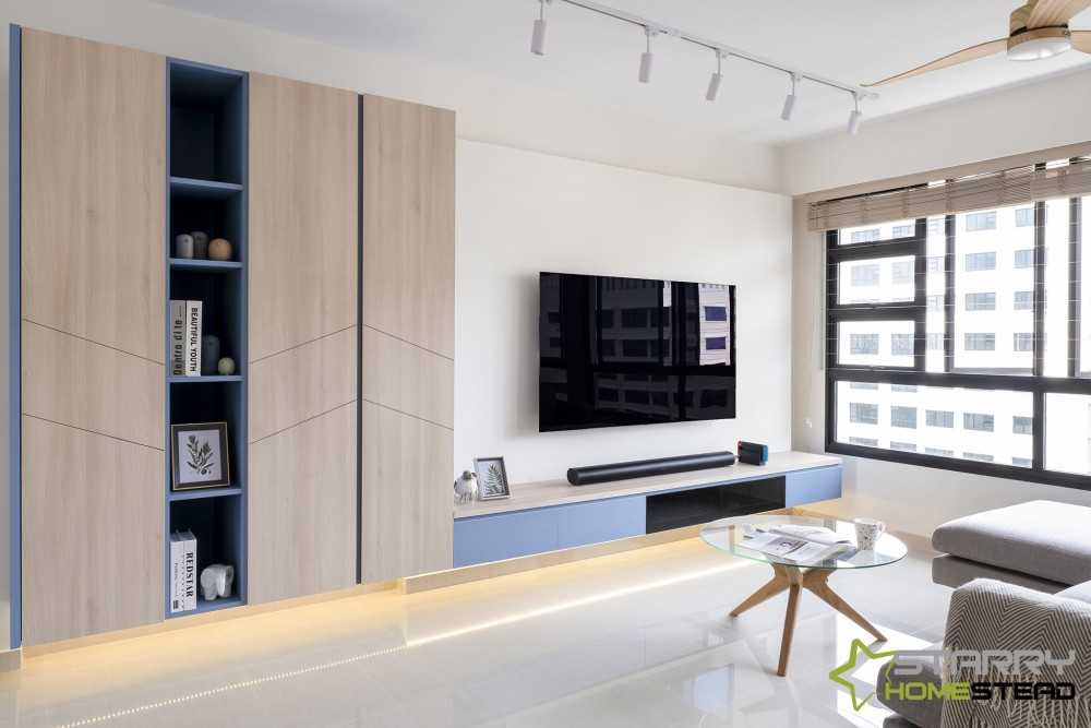 Scandinavian Living Room with Sofa and TV