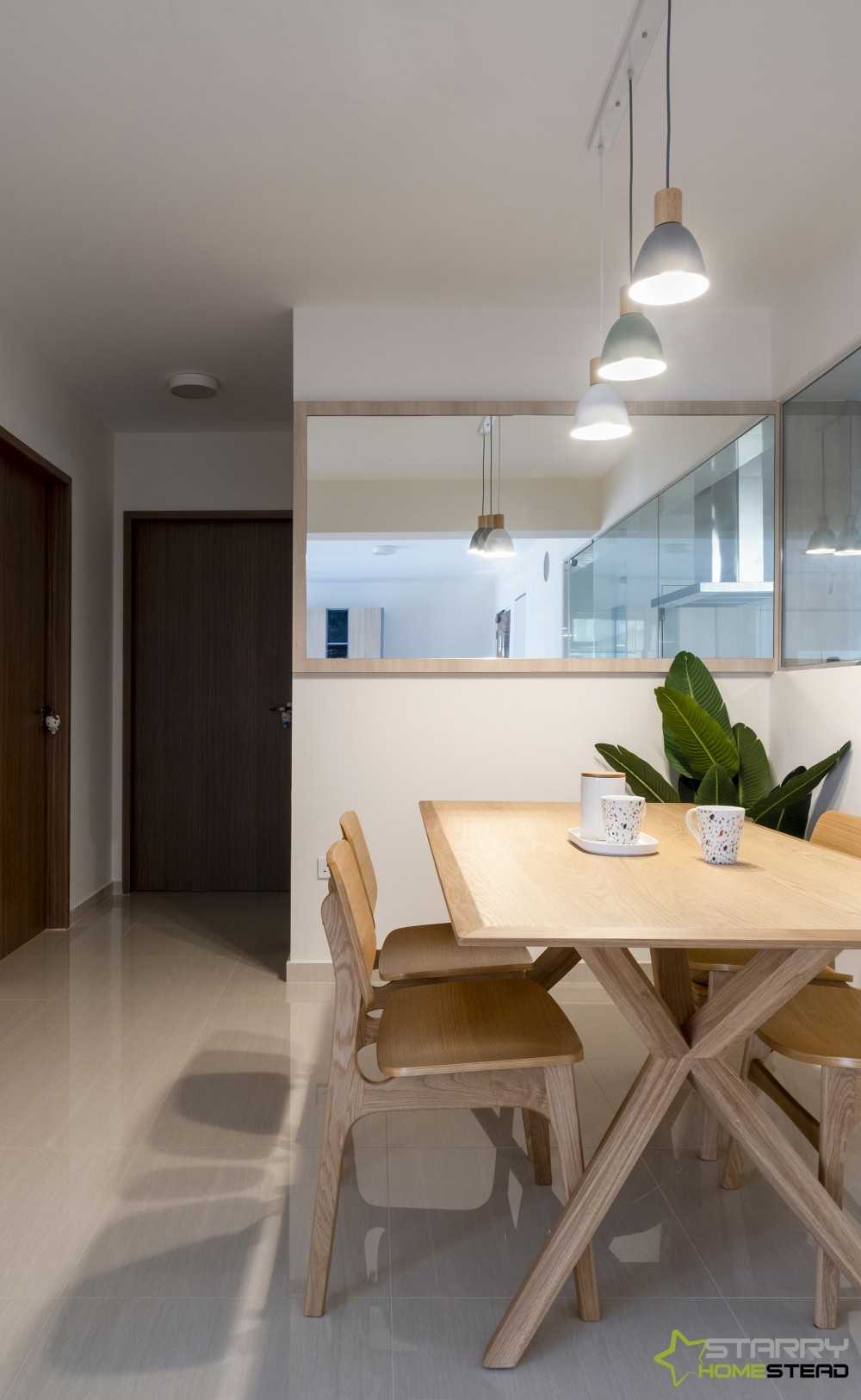 Scandinavian Dining Room with Dining Table and Dining Chairs
