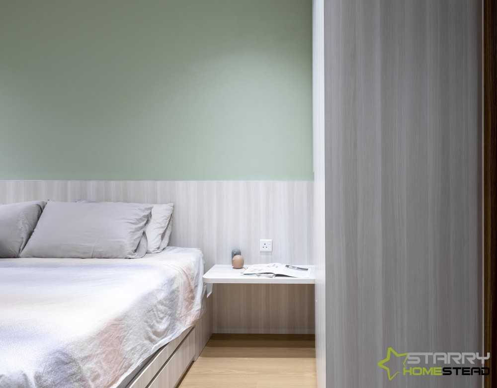 Scandinavian Bedroom with Wardrobe and Bed