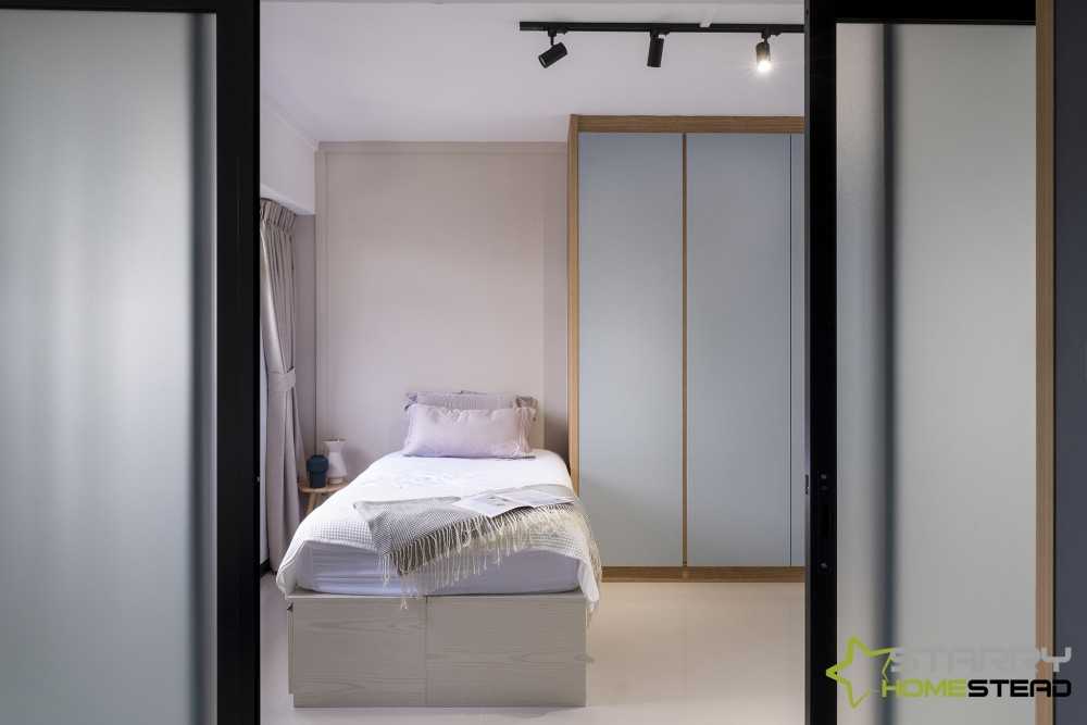 Eclectic Bedroom with Wardrobe and Bed